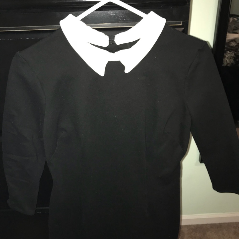 Black dress with white collar